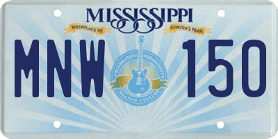 MS license plate MNW150