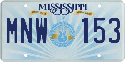MS license plate MNW153