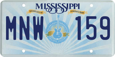 MS license plate MNW159