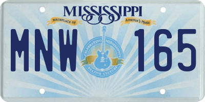 MS license plate MNW165