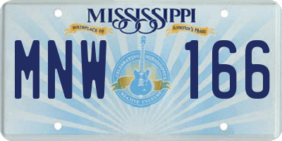 MS license plate MNW166