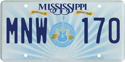 MS license plate MNW170