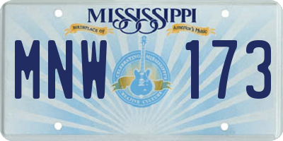 MS license plate MNW173