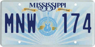 MS license plate MNW174