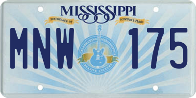 MS license plate MNW175