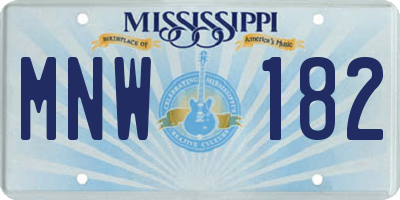 MS license plate MNW182