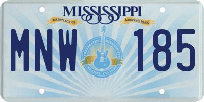 MS license plate MNW185