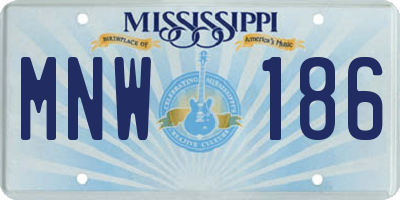 MS license plate MNW186