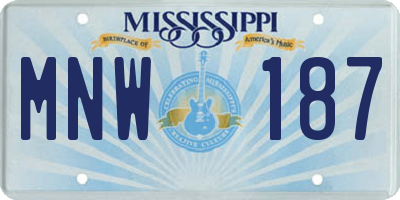 MS license plate MNW187