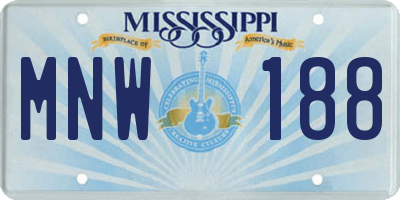 MS license plate MNW188