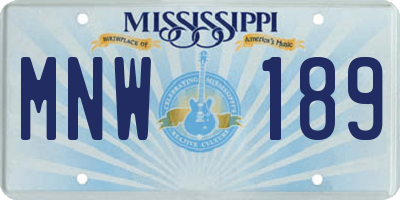 MS license plate MNW189