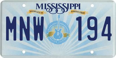 MS license plate MNW194