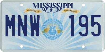 MS license plate MNW195