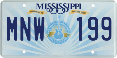 MS license plate MNW199