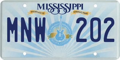 MS license plate MNW202