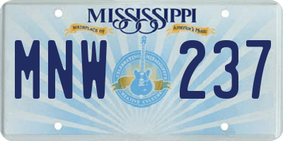 MS license plate MNW237