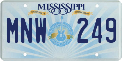 MS license plate MNW249