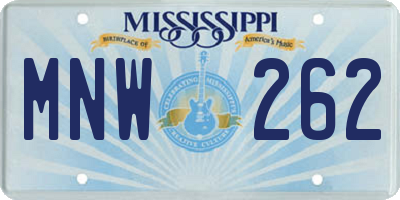 MS license plate MNW262