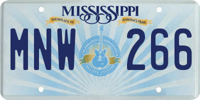 MS license plate MNW266