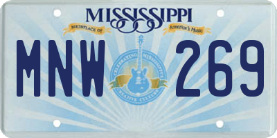 MS license plate MNW269