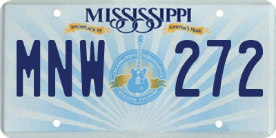 MS license plate MNW272