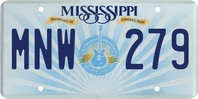 MS license plate MNW279