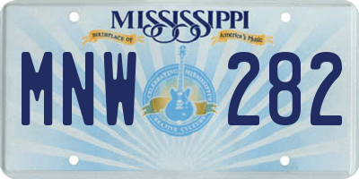 MS license plate MNW282