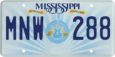 MS license plate MNW288