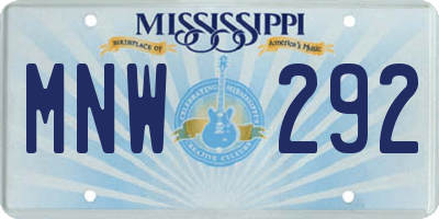 MS license plate MNW292