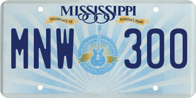 MS license plate MNW300