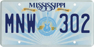 MS license plate MNW302