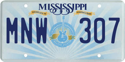MS license plate MNW307