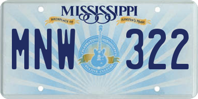 MS license plate MNW322