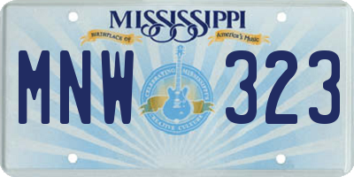 MS license plate MNW323