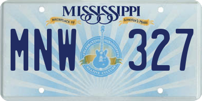 MS license plate MNW327