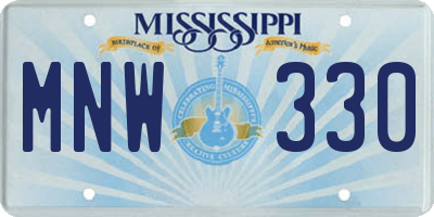 MS license plate MNW330
