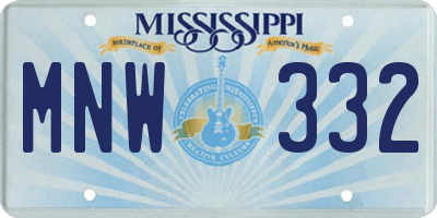 MS license plate MNW332