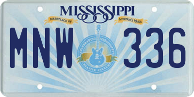 MS license plate MNW336
