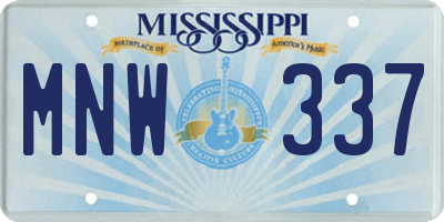 MS license plate MNW337