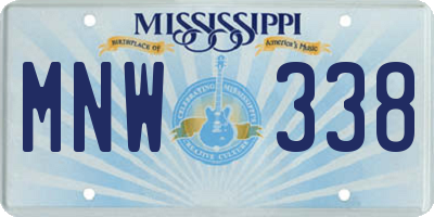 MS license plate MNW338