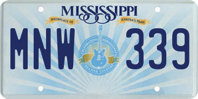 MS license plate MNW339