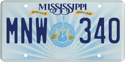 MS license plate MNW340