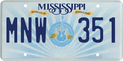 MS license plate MNW351