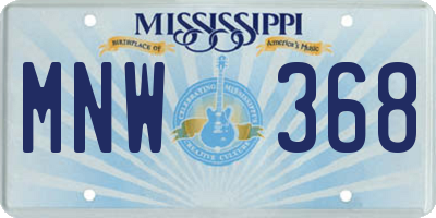 MS license plate MNW368