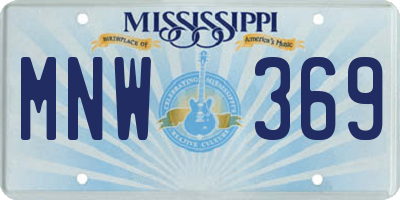 MS license plate MNW369