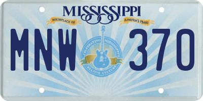 MS license plate MNW370