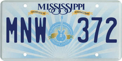 MS license plate MNW372