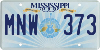 MS license plate MNW373