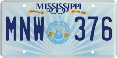 MS license plate MNW376