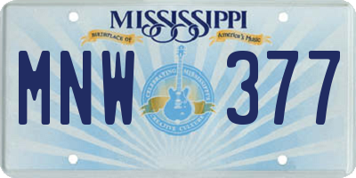 MS license plate MNW377